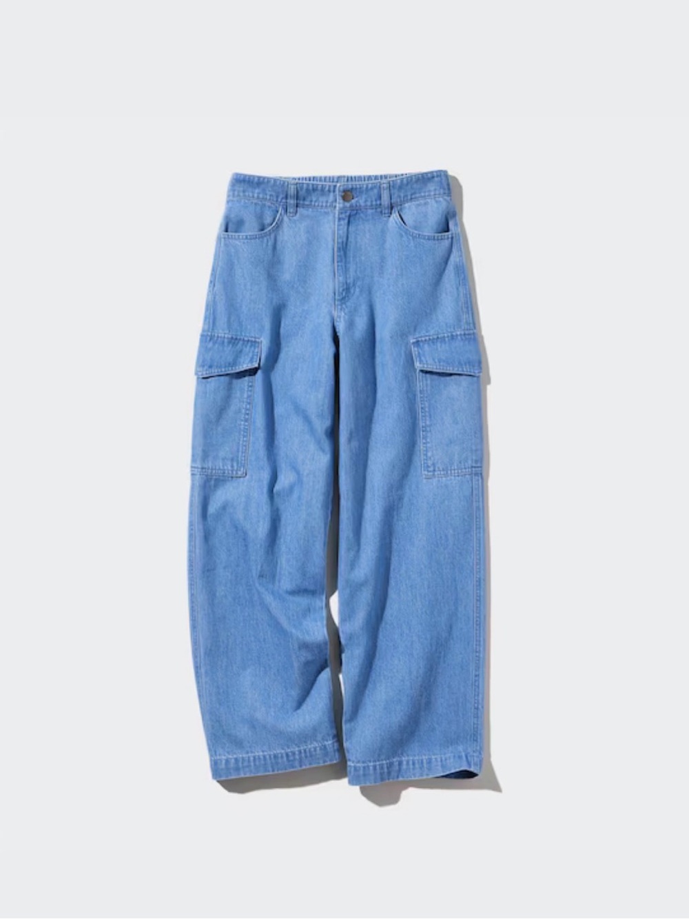 Uniqlo Wide Leg women’s Denim Cargo Jeans - Light Blue